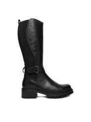 Lasocki Kozaki CEO-WI16-D-466-06 Czarny. Czarne kozaki damskie Lasocki, ze skóry, bez obcasa, na słupku. Za 429.99 zł.
