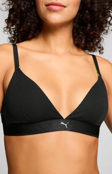 Puma damski sportowy biustonosz trójkątny 3D Knit. Czerwone biustonosze sportowe damskie Puma, bez wzorów, z bawełny. Za 177.90 zł.