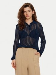 Tommy Hilfiger Sweter WW0WW44454 Granatowy Slim Fit. Niebieskie swetry klasyczne damskie Tommy Hilfiger, l, z wiskozy, bez kołnierzyka. Za 849.99 zł.