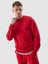 4F Bluza dresowa nierozpinana bez kaptura męska - czerwona L. Czerwone bluzy bez kaptura męskie 4f, l, z bawełny. W wyprzedaży za 79.99 zł.
