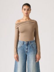 Levi's Bluzka "Clara" w kolorze beżowym rozmiar: S. Brązowe bluzki damskie Levi's, s, bez wzorów, bez kołnierzyka, bez ramiączek. Za 138.70 zł.