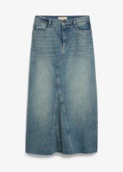 Spódnica dżinsowa maxi ze średnim stanem. Niebieskie spódniczki damskie bonprix, bez wzorów, maxi. Za 149.99 zł.