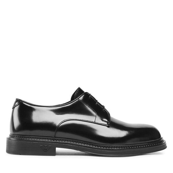 Półbuty Emporio Armani. Czarne buty wizytowe męskie Emporio Armani, bez zapięcia. Za 1,189.00 zł.