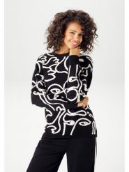 Aniston Sweter w kolorze czarno-białym rozmiar: 42. Czarne swetry klasyczne damskie Aniston, bez kołnierzyka. Za 69.58 zł.