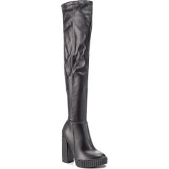 Muszkieterki GUESS - FLDLR3 ELE11 BLACK. Czarne kozaki damskie Guess, z materiału, przed kolano, bez obcasa, na obcasie. W wyprzedaży za 399.00 zł.