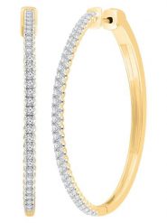 Diamonds lab grown Złote kolczyki-kreole z diamentami rozmiar: onesize. Żółte kolczyki damskie Diamonds lab grown, z diamentem, złote. Za 8,995.99 zł.