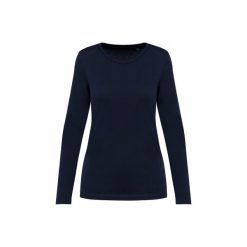 Suprima koszulka z długim rękawem z okrągłym dekoltem dla kobiet Kariban Premium. Niebieskie t-shirty damskie KARIBAN, bez wzorów, z bawełny, bez kołnierzyka. Za 136.00 zł.