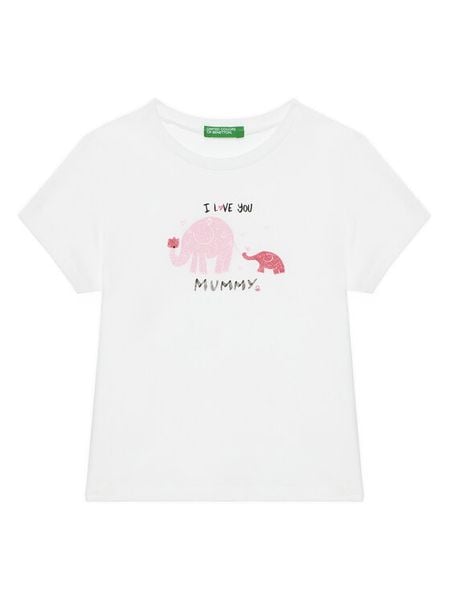 United Colors Of Benetton T-Shirt 3I1XG10JJ Biały Regular Fit. Białe koszulki dziewczęce United Colors Of Benetton, bez wzorów, z bawełny, bez ramiączek. Za 24.99 zł.