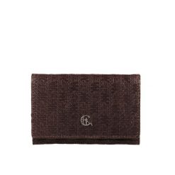 Mały damski portfel skórzany plecionka Canaletto na zatrzask PD1221cs289 GR. Brązowe portfele damskie bez wzorów, ze skóry. Za 169.00 zł.