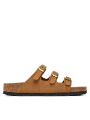 Birkenstock Klapki Florida 1033203 Brązowy. Brązowe klapki damskie Birkenstock, bez wzorów, z nubiku, bez obcasa. Za 584.99 zł.