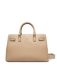 Tommy Hilfiger Torebka Th Joy Satchel AW0AW19067 Beżowy. Brązowe torebki klasyczne damskie Tommy Hilfiger, bez wzorów, ze skóry, bez dodatków. Za 649.99 zł.