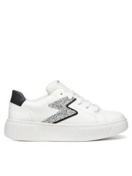 Geox Sneakersy J Mikiroshi J45DVA 0BCEW C0007 M Biały. Białe buty sportowe dziewczęce Geox, bez wzorów, ze skóry, bez zapięcia. Za 139.99 zł.