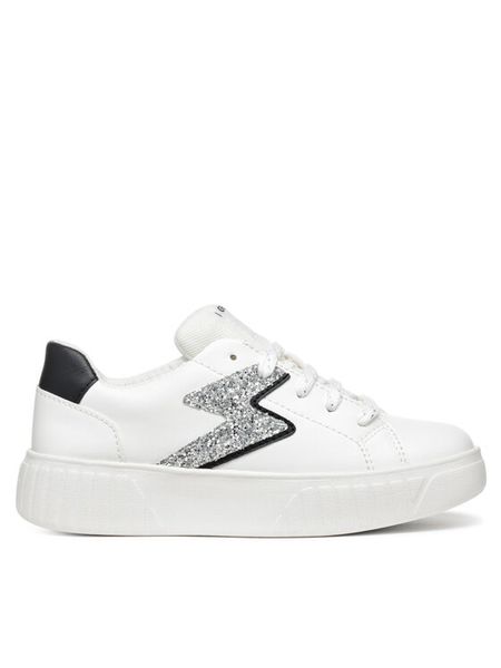 Geox Sneakersy J Mikiroshi J45DVA 0BCEW C0007 M Biały. Białe buty sportowe dziewczęce Geox, bez wzorów, ze skóry, bez zapięcia. Za 129.99 zł.