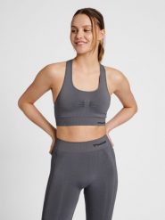 Damski bezszwowy biustonosz sportowy Hummel Shaping. Czerwone biustonosze sportowe damskie HUMMEL, bez wzorów, z dzianiny. Za 162.50 zł.