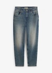 Dżinsy mom, high waist. Niebieskie jeansy damskie bonprix, z podwyższonym stanem. Za 122.99 zł.