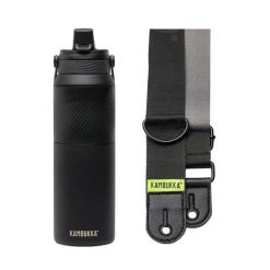 Butelka termiczna Dupla Insulated 1000ml + Pasek na ramie Zestaw Charcoal Strap. Szare paski męskie KAMBUKKA, bez wzorów, z materiału, klasyczne. Za 217.99 zł.