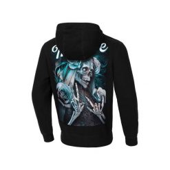 Bluza męska Pitbull z kapturem Santa Muerte. Czarne bluzy sportowe męskie PITBULL, bez wzorów, sportowe, bez kołnierzyka, bez ramiączek. W wyprzedaży za 179.00 zł.