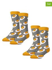 Lucky Socks Skarpety (2 pary) "Halloween" w kolorze szaro-pomarańczowo-białym rozmiar: 41-46. Białe skarpetki męskie Lucky Socks, bez wzorów, prążkowane. Za 56.79 zł.