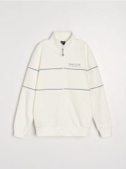 Bluza bomberka z napisem - biały. Białe bluzy bez kaptura męskie Sinsay, l. Za 59.99 zł.