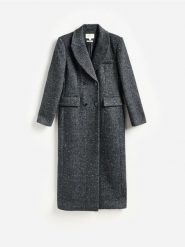 Płaszcz z dodatkiem wełny - szary. Szare płaszcze damskie Reserved, l, bez wzorów, z tkaniny. Za 599.99 zł.
