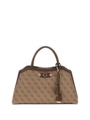 Guess Torebka Lindsey HWSG97 49060 Beżowy ciemny. Brązowe listonoszki damskie Guess, z aplikacjami, ze skóry, bez dodatków. Za 570.99 zł.