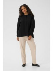 KAFFE curve Bluzka w kolorze czarnym rozmiar: 46. Czarne bluzki damskie KAFFE curve, bez wzorów, bez kołnierzyka, bez ramiączek. Za 113.99 zł.