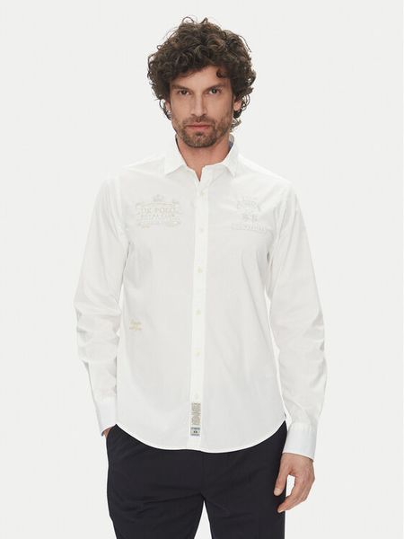 La Martina Koszula Aaron MACE30 PP483 Biały Regular Fit. Białe koszule męskie La Martina, m, bez wzorów, z bawełny, bez kołnierzyka, bez ramiączek. Za 409.99 zł.