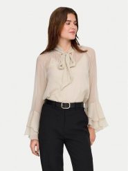 ONLY Bluzka Peninna 15367241 Beżowy Regular Fit. Brązowe bluzki damskie Only, l, bez wzorów, z syntetyku, bez ramiączek. Za 129.99 zł.