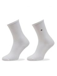 Tommy Hilfiger Skarpety długie 701227563 Biały. Białe skarpetki damskie Tommy Hilfiger, bez wzorów, z bawełny. Za 69.99 zł.