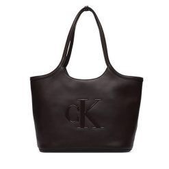 Torebka Calvin Klein. Czerwone shopper bag damskie CALVIN KLEIN, bez wzorów, bez dodatków. Za 529.99 zł.