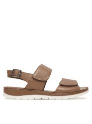 Caprice Sandały 9-28153-42 Brązowy. Brązowe sandały damskie Caprice, bez wzorów, ze skóry, bez obcasa, na płaskiej podeszwie. Za 186.99 zł.