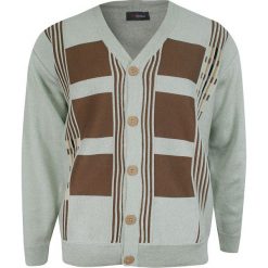 Kardigan, Sweter Beżowy Zapinany na Guziki, Elegancki -MAX SHELDON- Męski. Brązowe kardigany męskie Max Sheldon, l, bez wzorów, z bawełny, casualowe, bez kołnierzyka. Za 195.00 zł.
