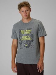 4F T-shirt regular z nadrukiem męski - szara M. Szare t-shirty męskie 4f, m, bez wzorów, z bawełny, bez kołnierzyka. Za 79.99 zł.