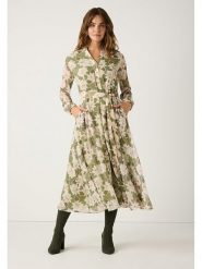 More & More Sukienka w kolorze kremowo-oliwkowym rozmiar: 40. Zielone sukienki damskie MORE & MORE, bez wzorów, z tkaniny, bez kołnierzyka, bez ramiączek, maxi. Za 301.64 zł.