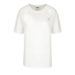 Koszulka damska DIADORA L.T-SHIRT SS BLINK L. Białe bluzki sportowe damskie Diadora, l, bez wzorów, bez ramiączek. Za 39.99 zł.