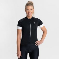 Koszulka rowerowa damska Rogelli Modesta. Czarne topy sportowe damskie Rogelli, l, bez wzorów, z poliesteru, bez ramiączek. Za 154.00 zł.
