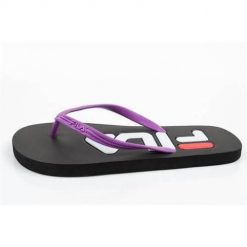 Japonki damskie Fila Troy. Fioletowe klapki damskie Fila, bez wzorów, z materiału, bez obcasa. Za 102.00 zł.