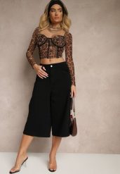 Czarne Szorty Jeansowe High Waist Typu Bermudy Baggy Sonallea. Czarne szorty damskie Renee, z aplikacjami, z jeansu, eleganckie, z podwyższonym stanem. Za 64.99 zł.