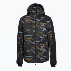 Kurtka narciarska męska EA7 Emporio Armani Ski Kitzbuhel Protectum7 Graphic. Brązowe kurtki męskie EA7 Emporio Armani, na zimę, l, bez wzorów, z syntetyku, sportowe, bez kaptura. Za 2,099.00 zł.