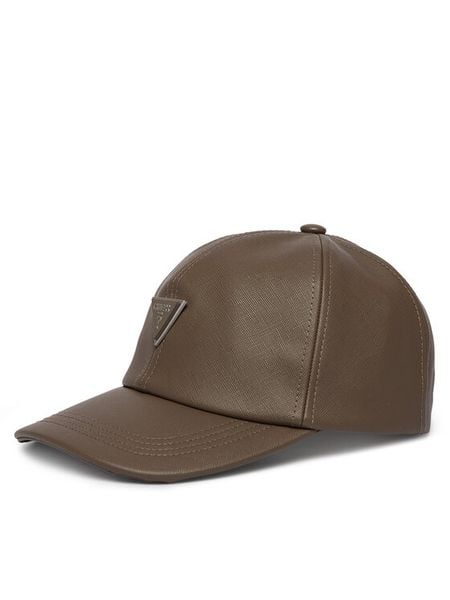 Guess Czapka z daszkiem AM9596 POL01 Brązowy. Brązowe czapki z daszkiem damskie Guess, z aplikacjami, ze skóry. Za 199.99 zł.