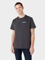WRANGLER TEE GRAPHIC MĘSKA KOSZULKA T-SHIRT FADED BLACK 112342326 W7A1013642. Czarne t-shirty męskie Wrangler, m, bez wzorów, bez kołnierzyka. Za 69.99 zł.