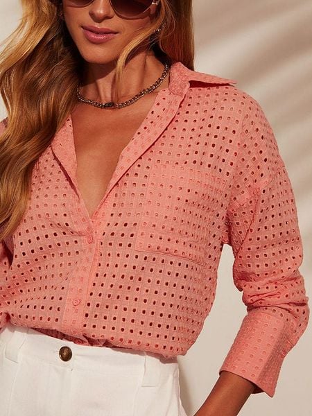 LA Angels Koszula w kolorze łososiowym rozmiar: M. Pomarańczowe koszule damskie LA Angels, m, bez wzorów, z bawełny, bez kołnierzyka, bez ramiączek. Za 144.24 zł.