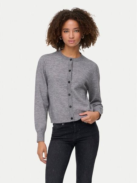 ONLY Kardigan Camille 15349639 Szary Regular Fit. Szare kardigany damskie Only, s, bez wzorów, z syntetyku. Za 159.99 zł.