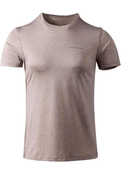 Koszulka treningowa damska Endurance Maje Melange S/S. Brązowe bluzki sportowe damskie Endurance, l, bez wzorów, z elastanu, bez ramiączek. Za 89.99 zł.