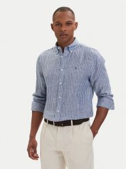 Tommy Hilfiger Koszula Bengal MW0MW42400 Niebieski Regular Fit. Niebieskie koszule męskie Tommy Hilfiger, m, bez wzorów, ze lnu, bez kołnierzyka, bez ramiączek. Za 489.99 zł.