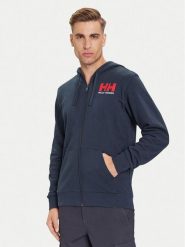 Helly Hansen Bluza HH Logo 54581 Granatowy Regular Fit. Niebieskie bluzy bez kaptura męskie Helly Hansen, m, z bawełny. Za 339.99 zł.