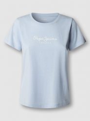 Pepe Jeans Koszulka "Mae" w kolorze błękitnym rozmiar: S. Niebieskie bluzki damskie Pepe Jeans, s, bez wzorów, z bawełny, bez kołnierzyka. Za 78.99 zł.