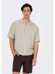 ONLY & SONS Koszula "Caiden" w kolorze beżowym rozmiar: S. Brązowe koszule męskie Only & Sons, s, bez wzorów, bez kołnierzyka, bez ramiączek. Za 65.85 zł.