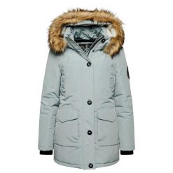 Parka z kapturem z syntetycznym futrem damska Superdry Everest. Szare parki damskie Superdry., bez wzorów, z syntetyku. W wyprzedaży za 467.35 zł.