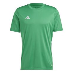 Koszulka do piłki nożnej męska adidas Tabela 23 Jersey. Zielone t-shirty sportowe męskie Adidas, m, z jersey, bez ramiączek, do piłki nożnej. W wyprzedaży za 60.00 zł.